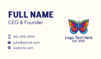 Colorful Stained Glass Moth Business Card