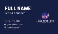 Circle America Flag Wave Business Card Design