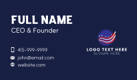 Circle America Flag Wave Business Card