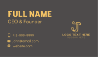 Luxury Letter J Business Card