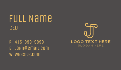Luxury Letter J Business Card