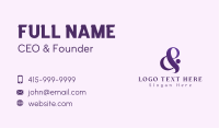 Elegant Purple Ampersand Business Card