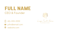 Gold Wellness Flower Woman Business Card