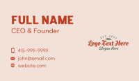 Natural Retro Brand Wordmark Business Card