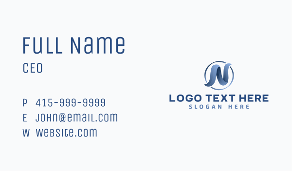 Generic Company Letter N Business Card Design