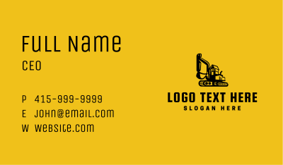 Excavator Digger Construction Business Card Image Preview