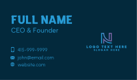 Blue Firm Letter N Business Card