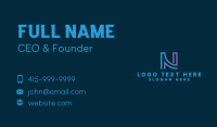 Blue Firm Letter N Business Card