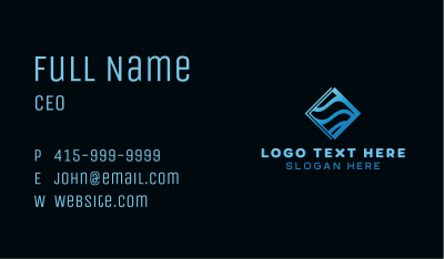 Wave Tech Company Business Card