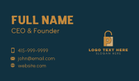 Golden Padlock Letter P Business Card