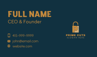 Golden Padlock Letter P Business Card Image Preview