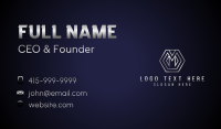 Business Hexagon Letter M Business Card