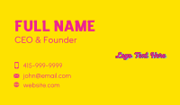 Generic Pop Art Wordmark Business Card
