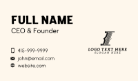 Stylish Pillar Letter I Business Card Design