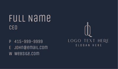 Elegant Letter Q  Business Card Image Preview
