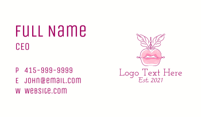 Minimalist Burlesque Lips Business Card Image Preview