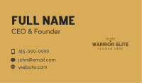 Funky Business Brand Wordmark Business Card
