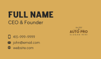 Funky Business Brand Wordmark Business Card