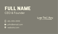 Creative Handwritten Wordmark Business Card
