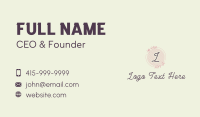 Pink Floral Letter Business Card