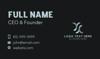 Metallic Cyber Tech Letter Y Business Card