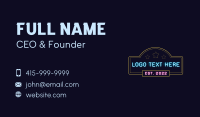 Neon Club Signage Business Card Design