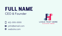 Tech Glitch Letter H   Business Card Design