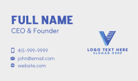 Blue Letter V Staircase Business Card Design