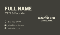 Classic Casual Wordmark Business Card