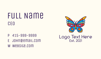 Colorful Butterfly Kite Business Card