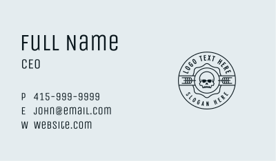 Hipster Wheat Skull Business Card