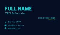 Retro Neon Wordmark Business Card