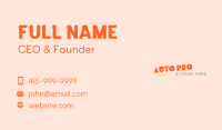 Quirky Playful Wordmark Business Card