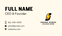 Electricity Thunder Letter S Business Card
