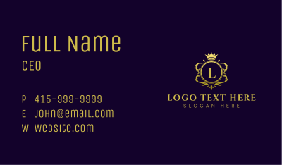 Royal Ornate Crown Lettermark Business Card
