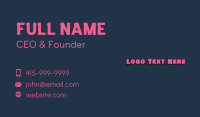 Pink Generic Business Business Card
