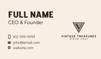 Etched Triangle Letter V Business Card Image Preview