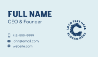 Blue Letter C Cloud Business Card