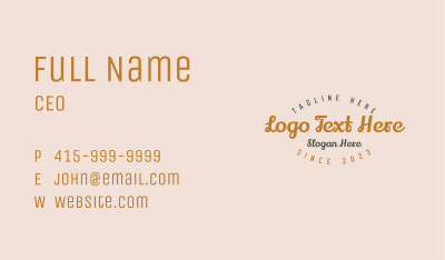 Retro Quirky Wordmark Business Card
