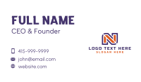Athletic Letter N Business Card Design