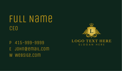 Royal Ornate Shield Wings Business Card