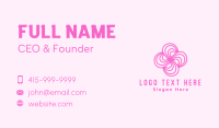 Pink Flower Pattern Business Card Design