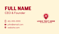 Red Compass Pin Business Card