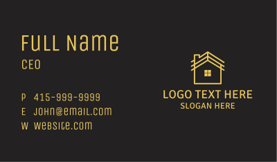 Simple Yellow House Business Card