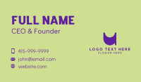 Purple Letter U Business Card Design