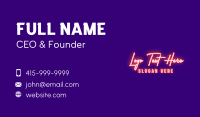 Neon Signature Light Business Card Design