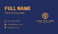 Orange Crypto Tech Letter T Business Card