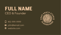 Round Wood Texture Business Card