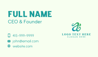 Organic Herb Letter A Business Card