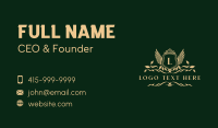 Crown Shield Wing Crest Business Card Design